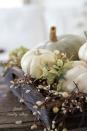 <p>Paint pumpkins in light shades of gray and white for a soft look this fall.</p><p><strong>Get the tutorial at <a rel="nofollow noopener" href="http://www.frenchcountrycottage.net/2014/10/five-minute-decorating-autumn-vignette.html" target="_blank" data-ylk="slk:French Country Cottage;elm:context_link;itc:0;sec:content-canvas" class="link ">French Country Cottage</a>.</strong></p>