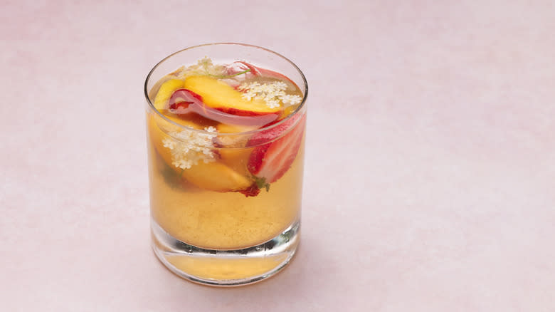 elderflower and peach summer punch