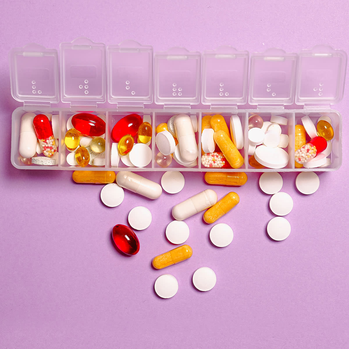 supplements spilling out of pill oragnizer