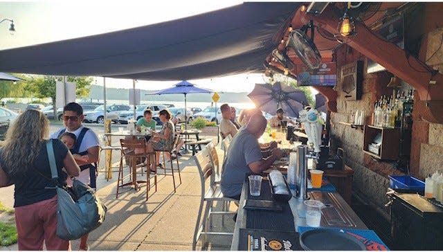 The outdoor bar at Hudson Social in Dobbs Ferry.