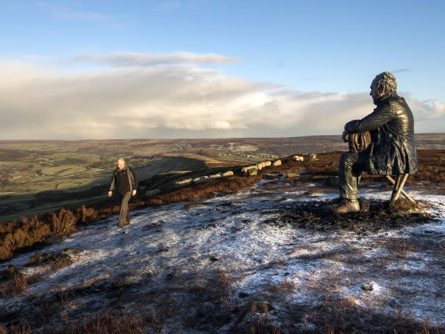 Sean Henry's sculpture Seated Figure in the North York Moors National Park