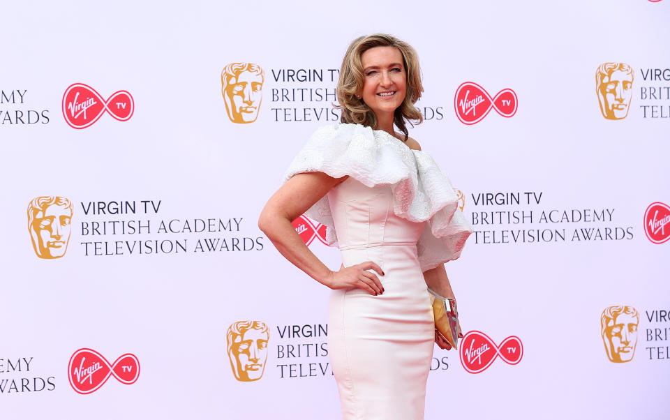Victoria Derbyshire attending the Virgin TV British Academy Television Awards 2018 held at the Royal Festival Hall, Southbank Centre, London. PRESS ASSOCIATION Photo. Picture date: Sunday May 13, 2018. See PA story SHOWBIZ Bafta. Photo credit should read: Isabel Infantes/PA Wire (Photo by Isabel Infantes/PA Images via Getty Images)
