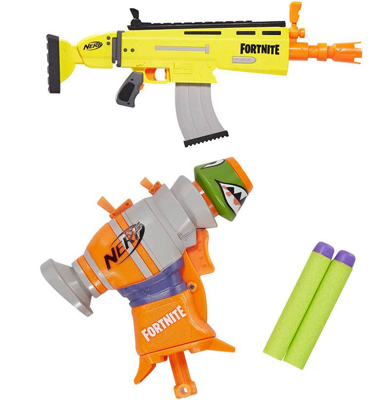 <p>Nerf is releasing a series of <em>Fortnite</em>-themed guns, so now you can get shot at by sub-13-year-olds both online <em>and </em>in real life. Combining one of the most popular toy guns with the most popular shooter game was a no-brainer move for Hasbro. The Nerf guns come out later this month, but you can <a rel="nofollow noopener" href="https://www.amazon.com/Nerf-Fortnite-AR-L-Elite-Blaster/dp/B07MBK23M2" target="_blank" data-ylk="slk:pre-order them now;elm:context_link;itc:0;sec:content-canvas" class="link ">pre-order them now</a>.<br></p>