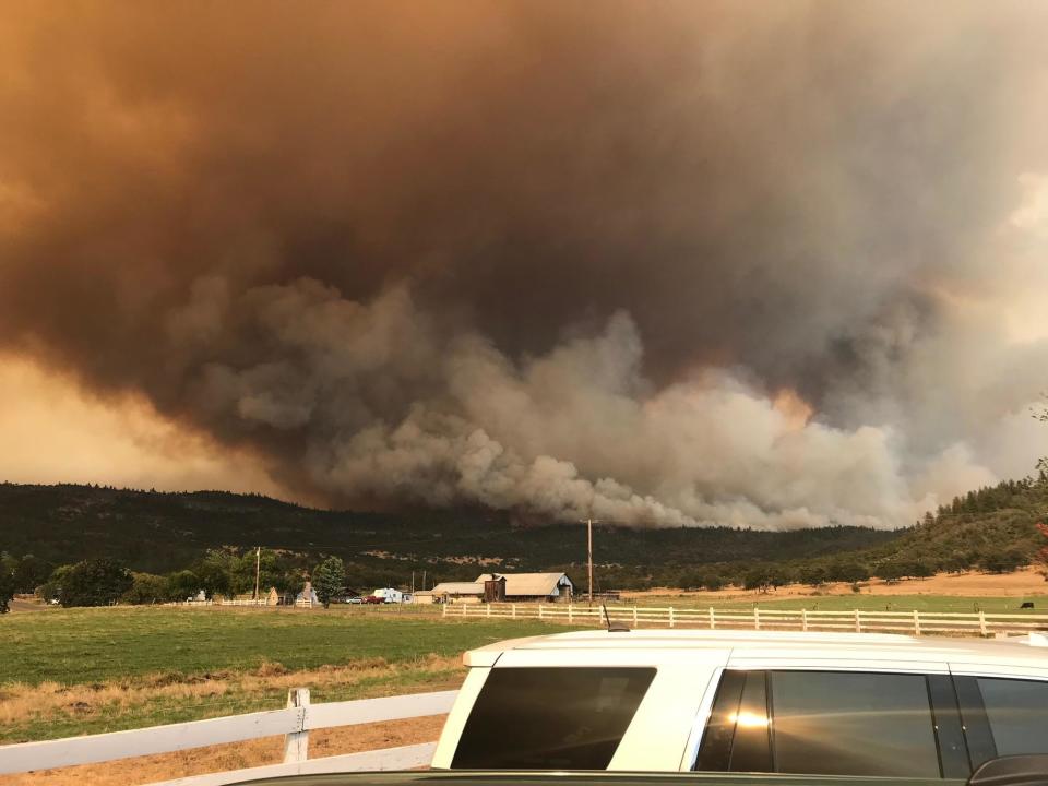 The Obenchain Fire raging in Jackson County in southern Oregon.
