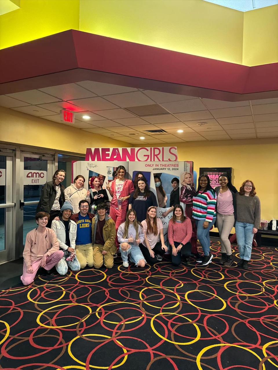 New Jersey 'Mean Girls' background actors at the AMC Theater in Freehold on Jan. 12.