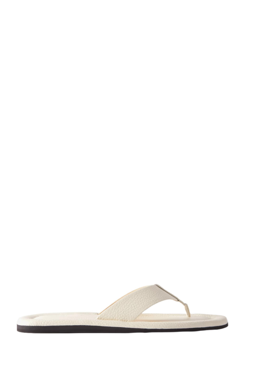 Proenza Schouler white Cooper Textured-Leather Flip Flops