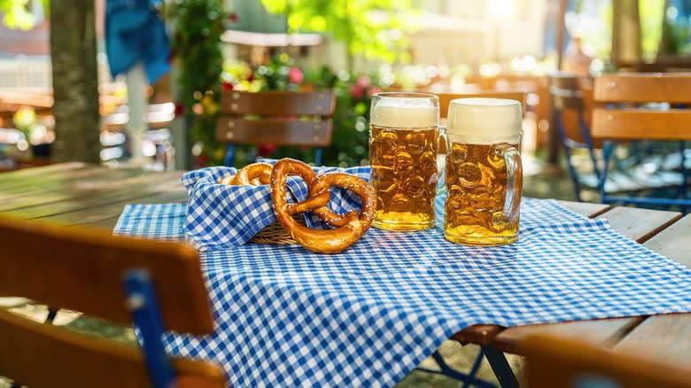 pretzel and beers in Munich