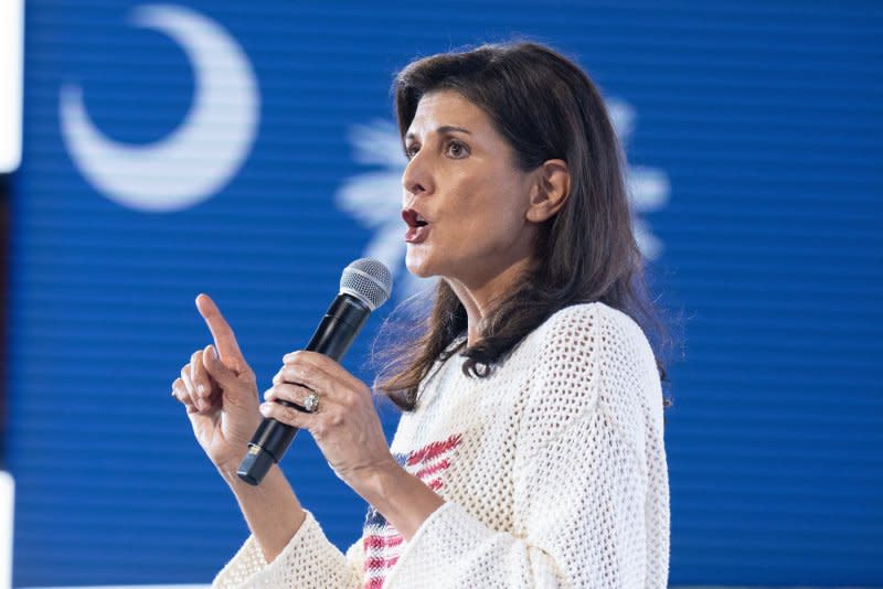 Former U.N. Ambassador and Republican presidential contender Nikki Haley has raised more than $18.7 million for her campaign. File Photo by Richard Ellis/UPI