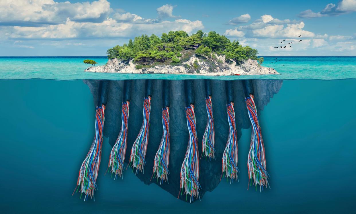 <span>The global network of undersea cables that powers the internet is under increasing threat.</span><span>Illustration: Stuart Gregory/Getty Images</span>