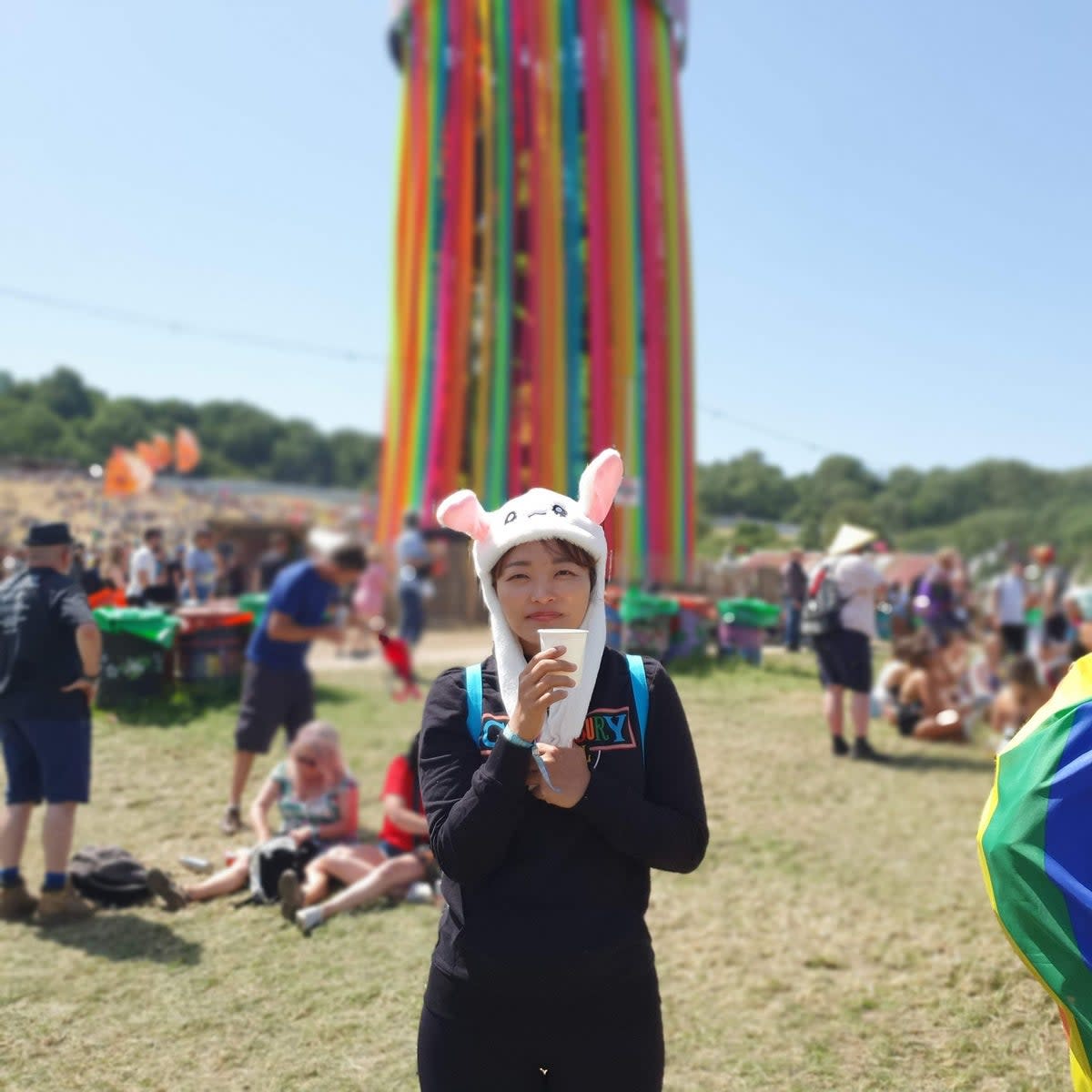 Festival-goer Sujeong Yoo, pictured at Glastonbury in 2019, said she faces a possible travel ‘nightmare’ (PA)