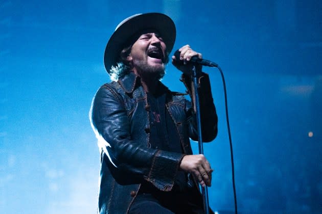 Lead singer, songwriter and guitarist Eddie Vedder of Pearl Jam performs live on stage at Moody Center on September 19, 2023 in Austin, Texas.  - Credit: Jim Bennett/Getty Images