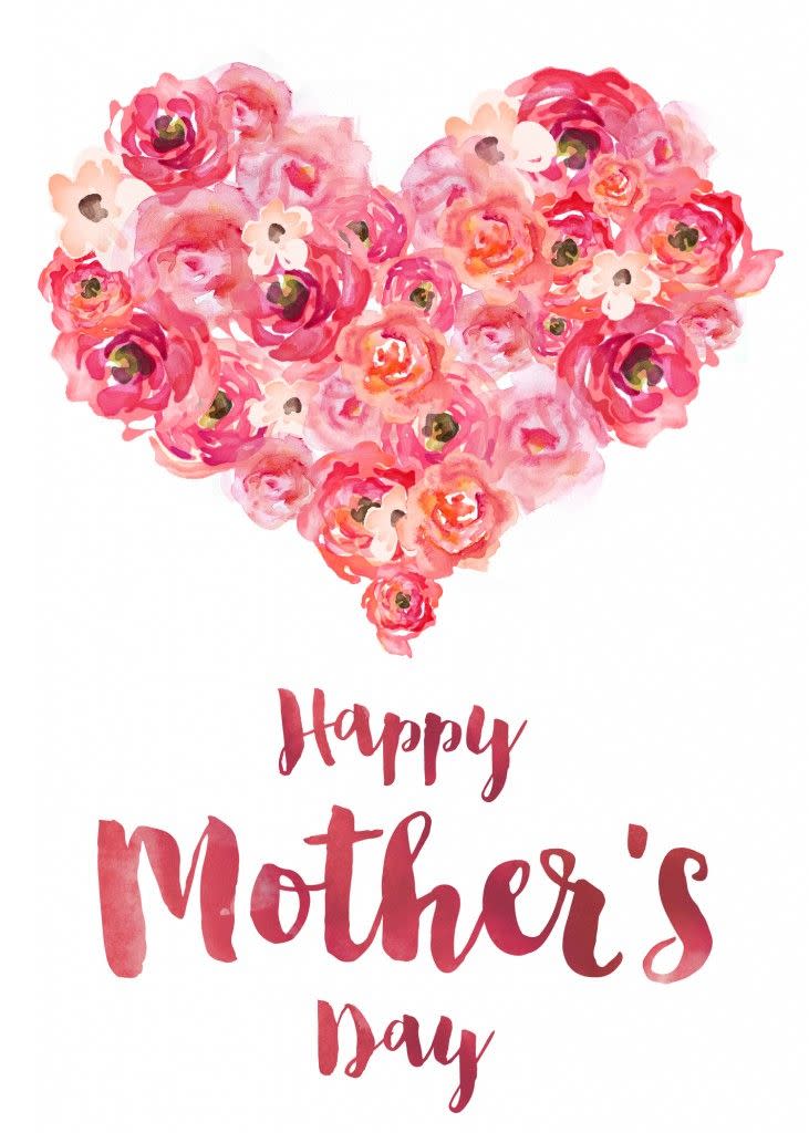 Happy Mother's Day Rose Heart Card