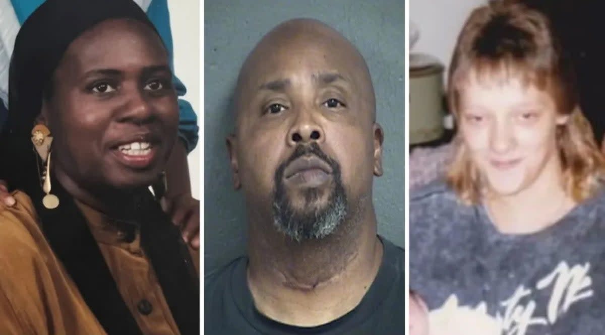 Gary Dion Davis Sr (centre) is charged with second-degree murder in the deaths of Sameemah Mussawir and Christina King  (Kansas City Police)