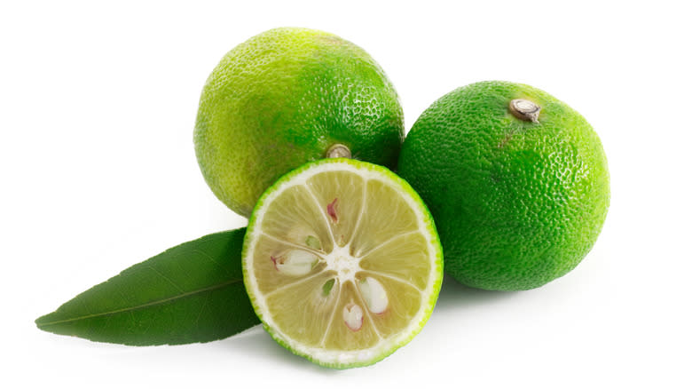 Sudachi limes against white