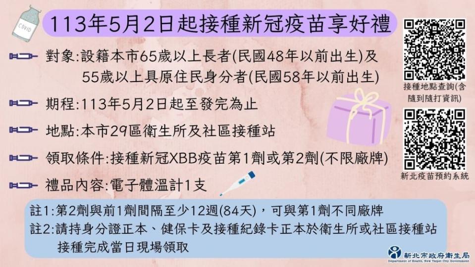 《圖說》即日起接種新冠疫苗享好禮。〈衛生局提供〉