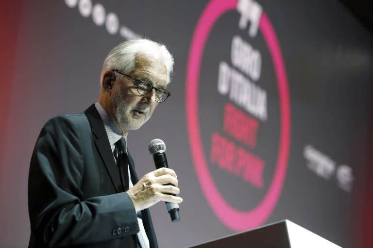 UCI President Brian Cookson speaks during the presentation of the Giro d'Italia 2016 cycling race, on October 5, 2015 in Milan