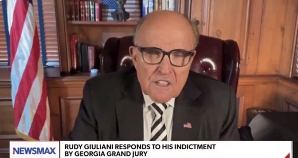 Rudy Giuliani fumed about the use of the RICO Act against him on Newsmax (Newsmax)