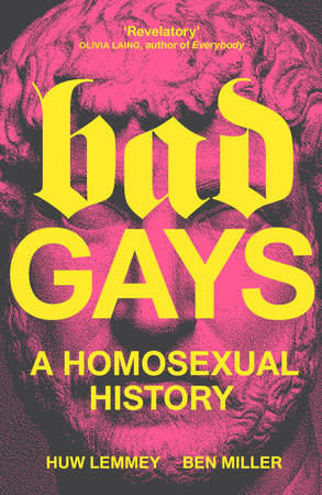 "Bad Gays" with a picture of an ancient male bust 