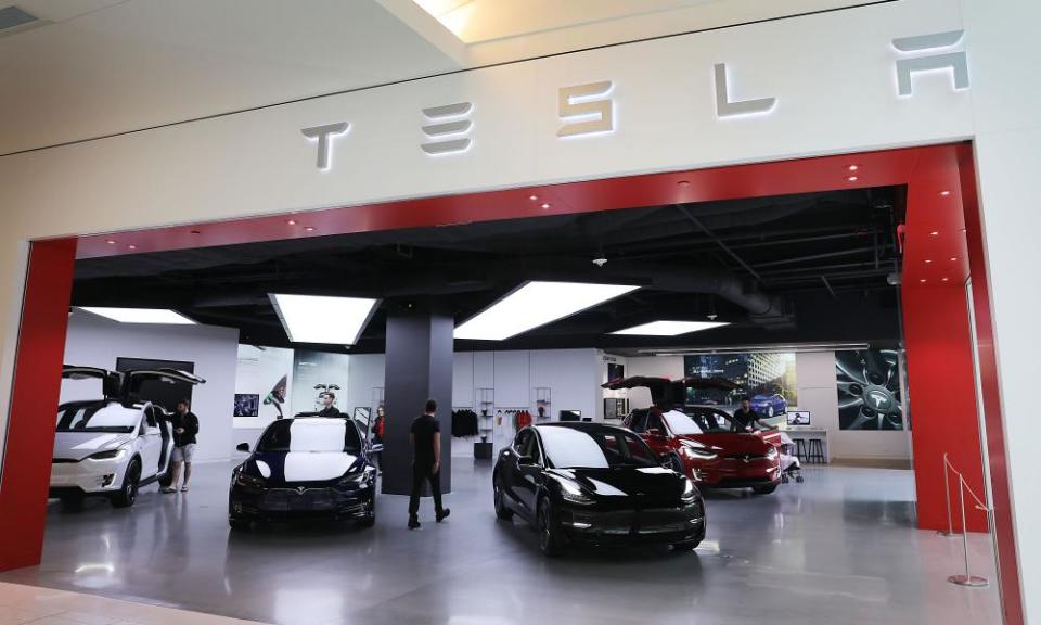 A Tesla showroom in Miami, Florida.