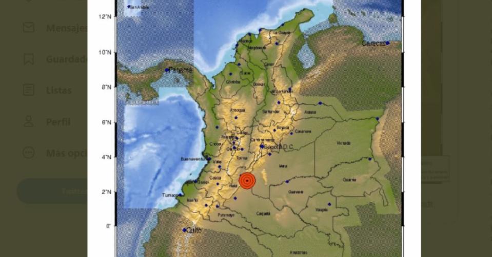 Hubo fuerte temblor en Colombia. Imagen: SGC