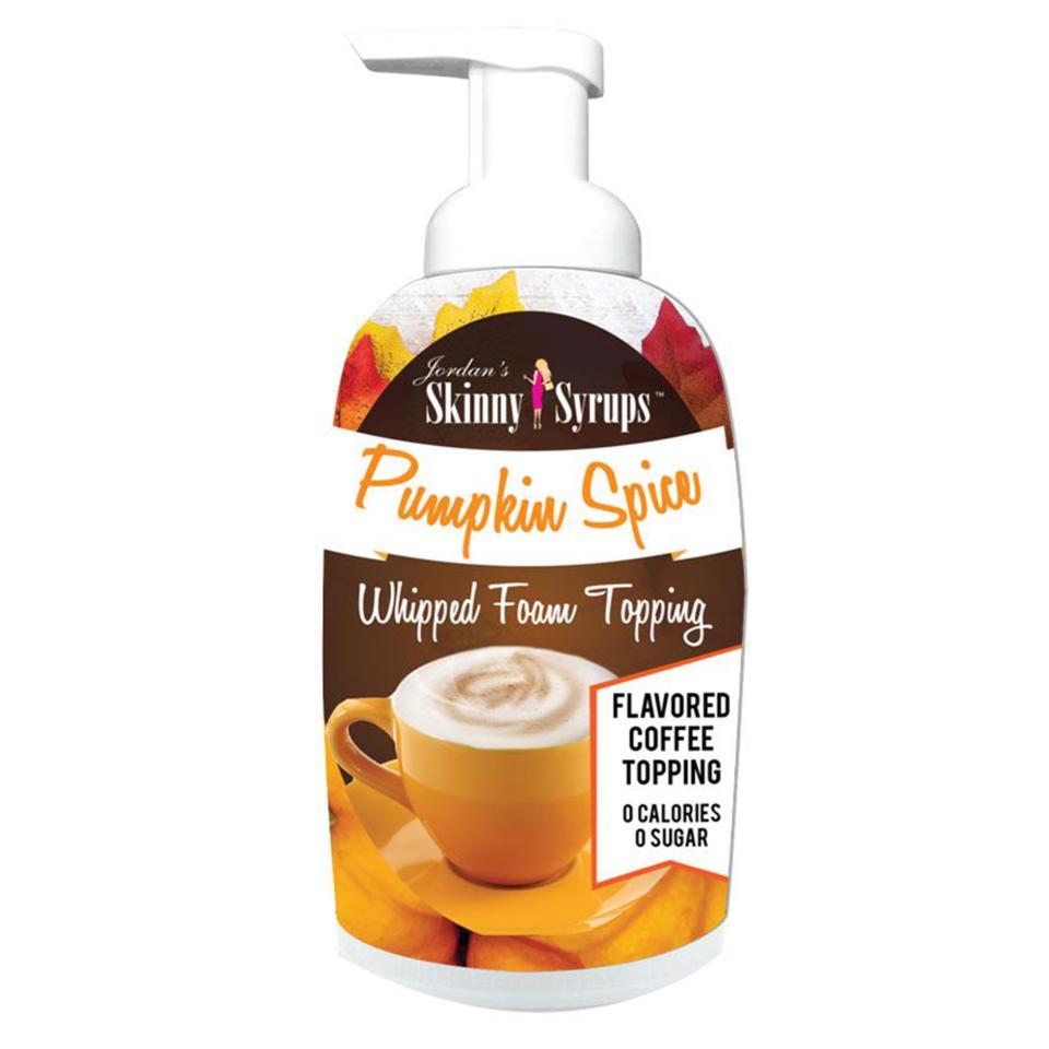 9) Jordan’s Skinny Mixes Sugar Free Pumpkin Spice Whipped Latte Foam Topping