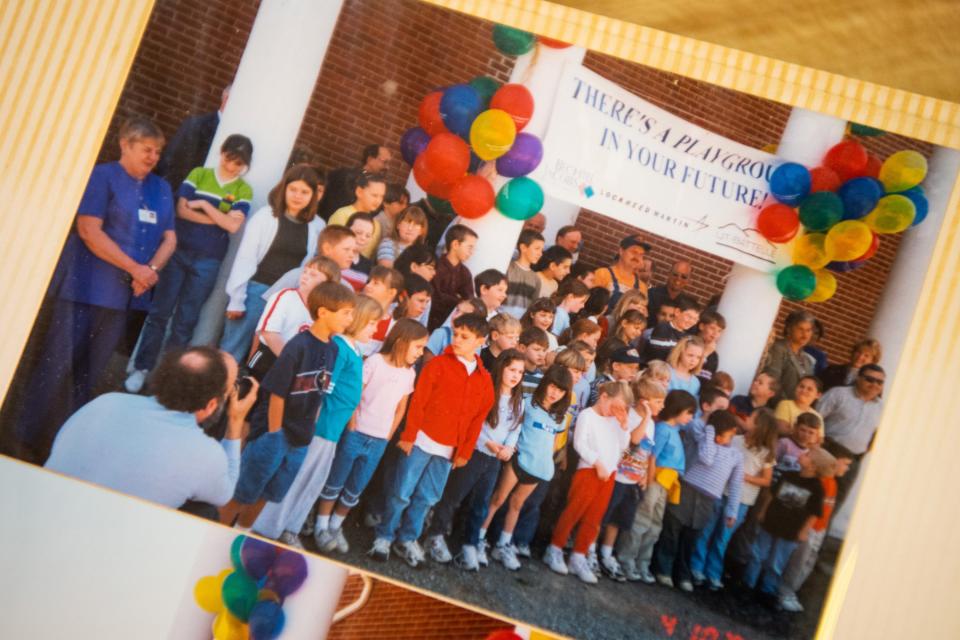 This photo of the opening of the Claxton playground in 2000 is kept in an album of the Claxton Community Center.
