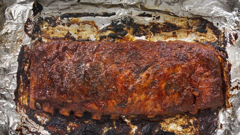 ribs rack aluminum foil 