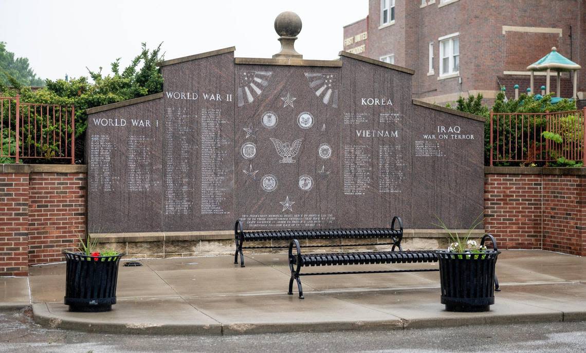 The Memorial Wall dedicated to veterans from Independence is located in the Veterans Courtyard at Veterans Hall, 416 W. Maple St. in Independence.