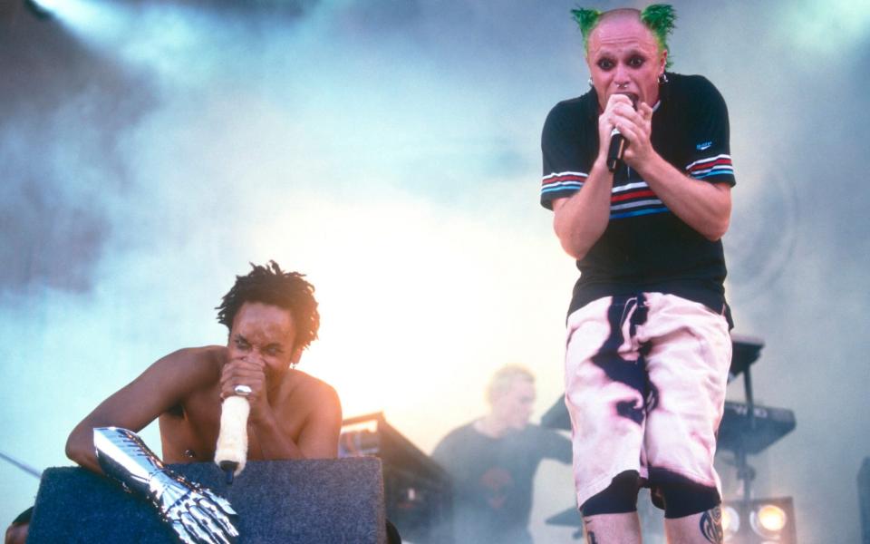 The Prodigy's Maxim and the late Keith Flint were frantic highlights in 1995 - Mick Hutson/Redferns