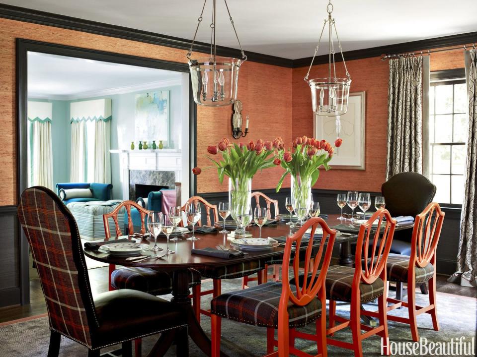 A Boldly Colored Dining Room
