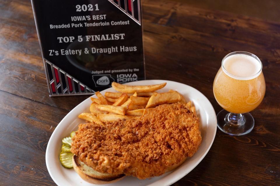 Pork tenderloin at Z’s Eatery and Draught Haus in Indianola.