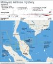 Updated graphic of the search area for missing Malaysia Airlines MH370