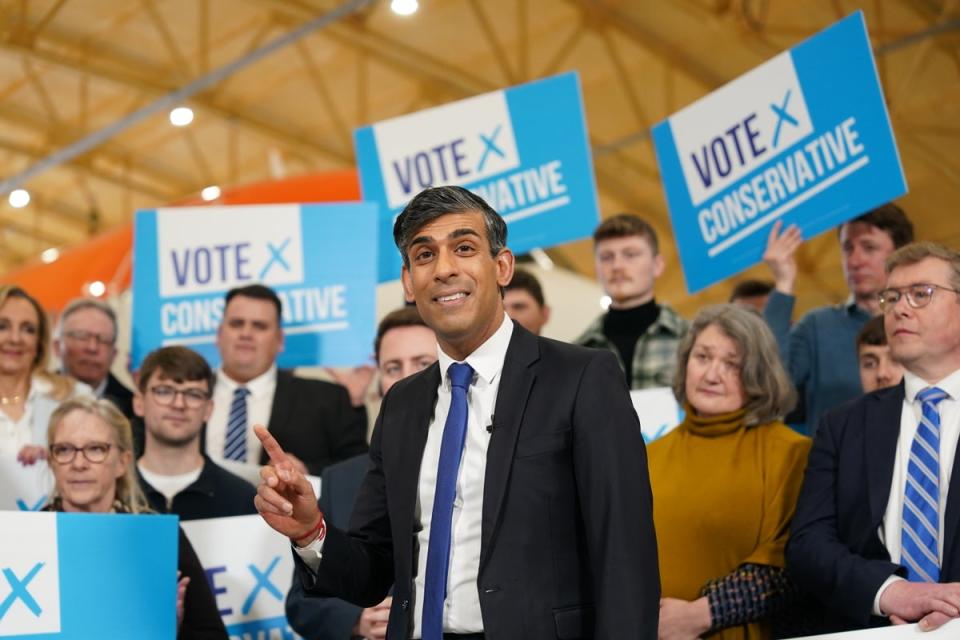 Rishi Sunak defended the claim the general election will lead to a hung parliament (Getty)