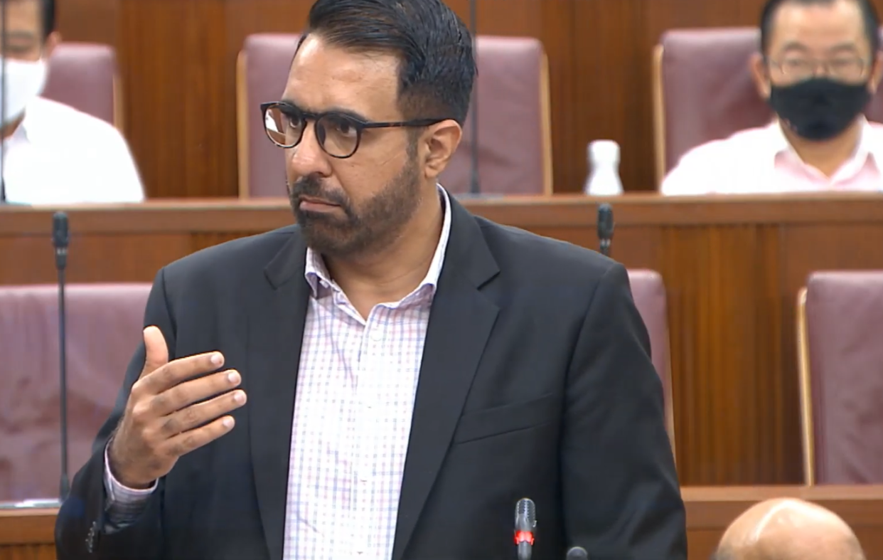 Leader of the Opposition Pritam Singh addresses Parliament on Tuesday, 2 February 2021. (PHOTO: Ministry of Communications and Information YouTube channel ) 