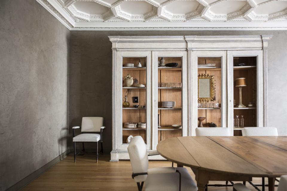 7) One of the home's two dining rooms stands out for the original, restored ceilings.