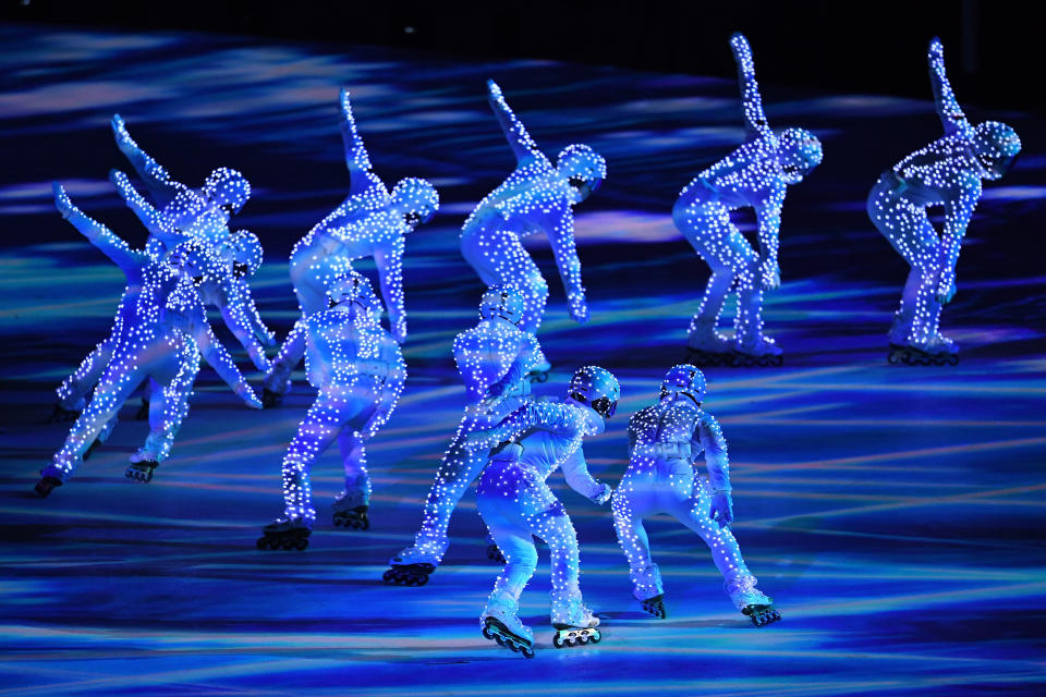 <p>Entertainers perform during the Beijing segment during the Closing Ceremony of the PyeongChang 2018 Winter Olympic Games at PyeongChang Olympic Stadium on February 25, 2018 in Pyeongchang-gun, South Korea. (Photo by David Ramos/Getty Images) </p>