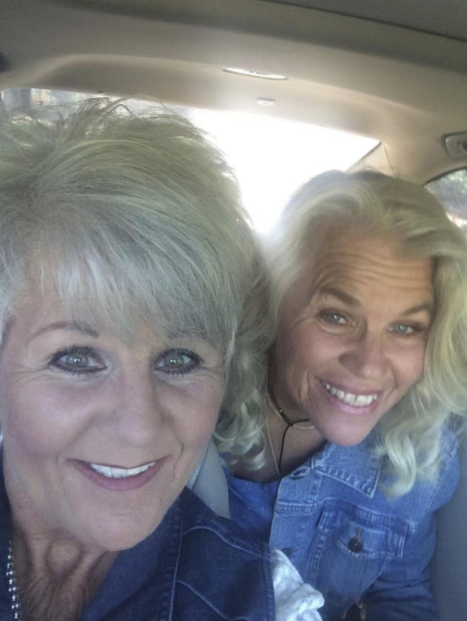 This undated photo shows Donna Hartley, left, and her sister, Carole Hartley. Carole's remains were found on her property in Lahaina, Hawaii, Saturday, Aug. 12, 2023, after a deadly wildfire tore through the town. Her family plans on obtaining a DNA test for final confirmation. (Courtesy of Donna Hartley via AP)