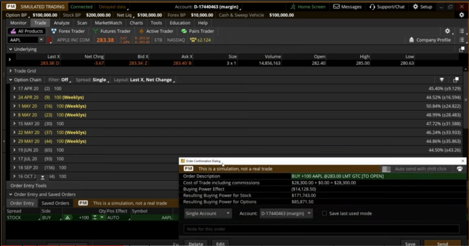 TD Ameritrade thinkorswim investment brokerage