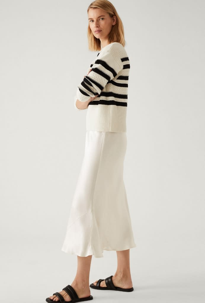 Marks & Spencer ivory satin skirt