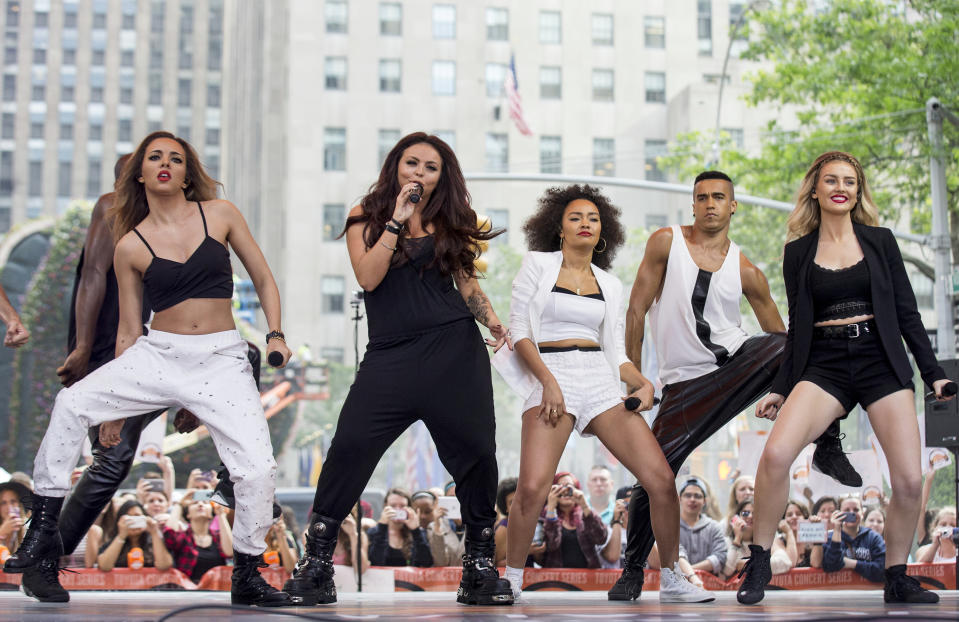 (L-R) Jade Thirlwall, Jesy Nelson, Leigh-Anne Pinnock and Perrie Edwards of British pop group "Little Mix" perform on NBC's "Today" show in New York June 17, 2014.  REUTERS/Brendan McDermid  (UNITED STATES - Tags: ENTERTAINMENT)