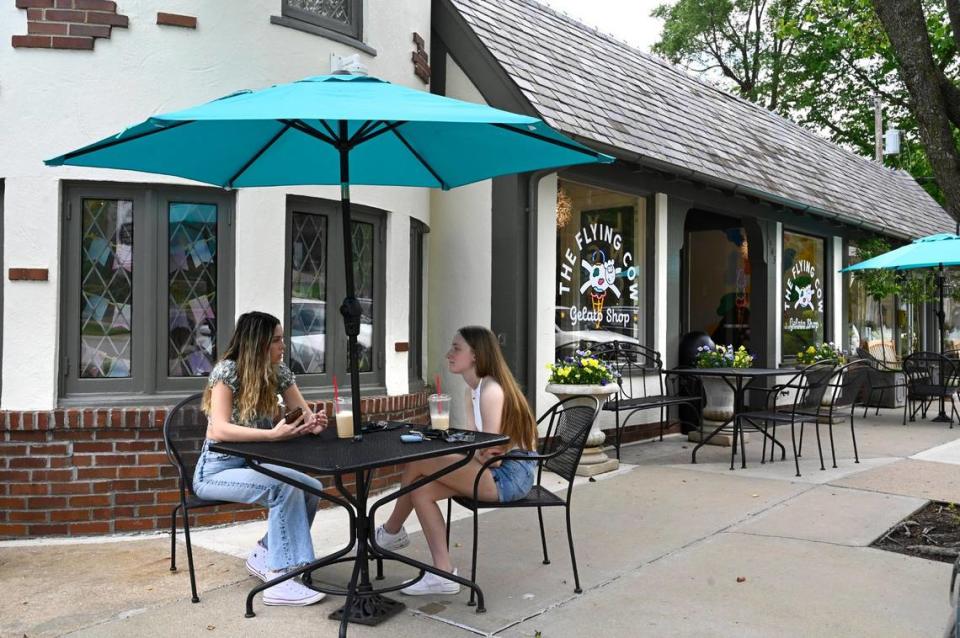 The Flying Cow Gelato, which opened May 13 in Westwood Hills, offers outdoor seating.