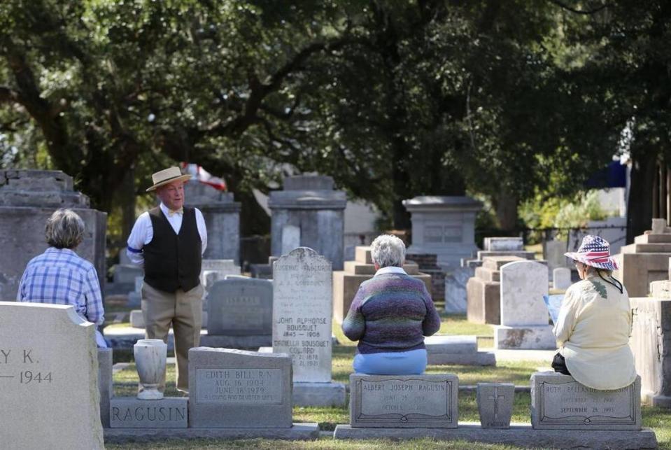 Jim Rux portrays former Biloxi Mayor John Bousquet at the 2016 Old Biloxi Cemetery Tour. Other upcoming tours are at Krebs Cemetery in Pascagoula and Cedar Rest Cemetery in Bay St. Louis. John Fitzhugh/Sun Herald file