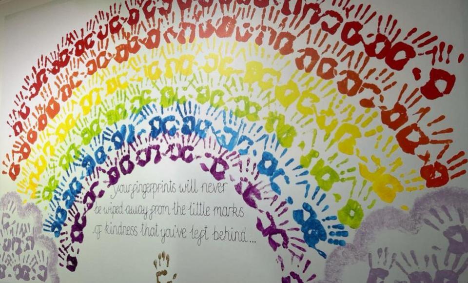 Isle of Wight County Press: A rainbow of handprints at the new ICU unit in St Mary's