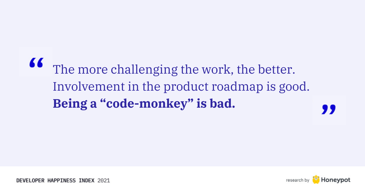 Being a "code monkey" is bad