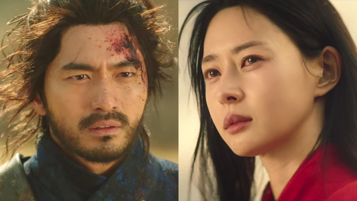 Lee Jin-wook as Dan Hwal and Kwon Na-ra as Min Sang-un in Bulgasal: Immortal Souls. (Screenshots: Netflix)