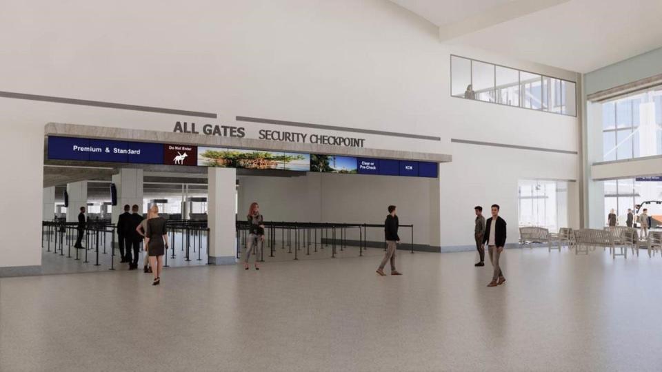 This a rendering of what the single TSA checkpoint will look like at Southwest Florida International Airport (RSW) in Fort Myers will look like after the terminal expansion project is completed.