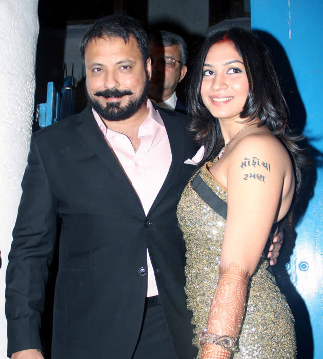 Bunty Walia with his wife Vanessa Parmar at the reception.