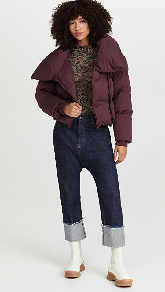 Asymmetrical Zip Puffer Jacket