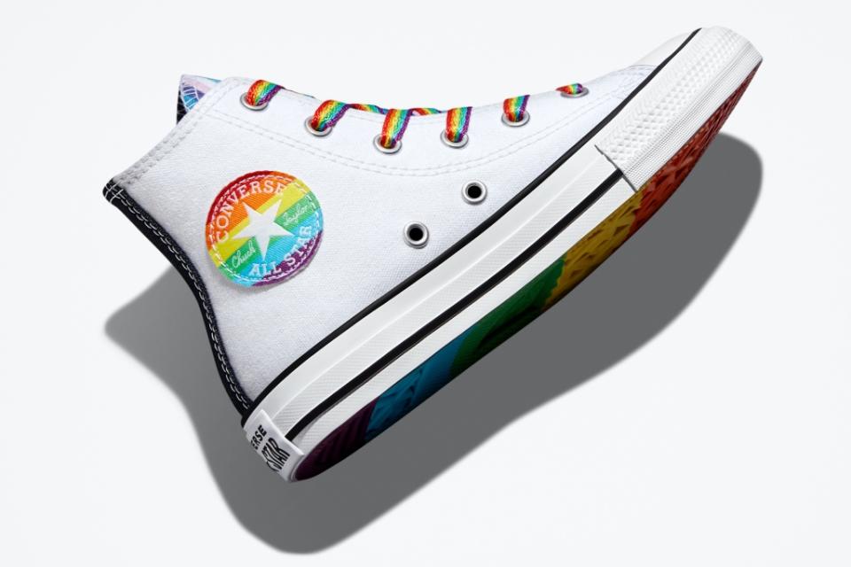 Converse’s “Found Family” Chuck Taylor All Star Classic High Top sneakers from its Converse By You platform. - Credit: Courtesy of Converse
