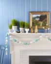 <p>Display this simple to make garland year after year.<strong><br></strong></p><p><strong>To make:</strong> Use an awl to poke holes in ends of papier-mâché eggs, then paint eggs white, robin’s-egg blue, and turquoise with acrylic paint. Once dry, spatter with dark blue paint. Thread twine through holes, and hang, adding a tassel detail, if desired.</p>
